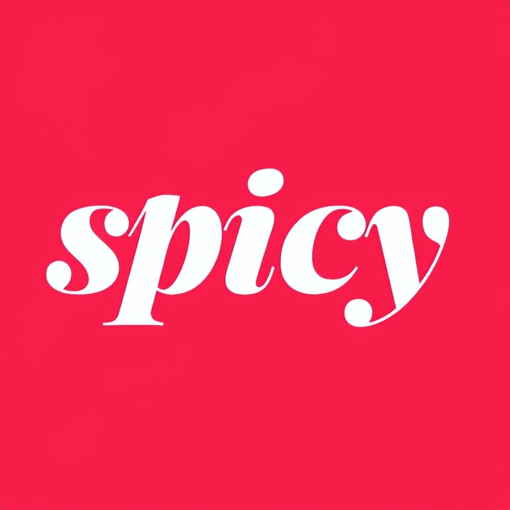 Bold Spicy Typography on Vibrant Red Background Logo