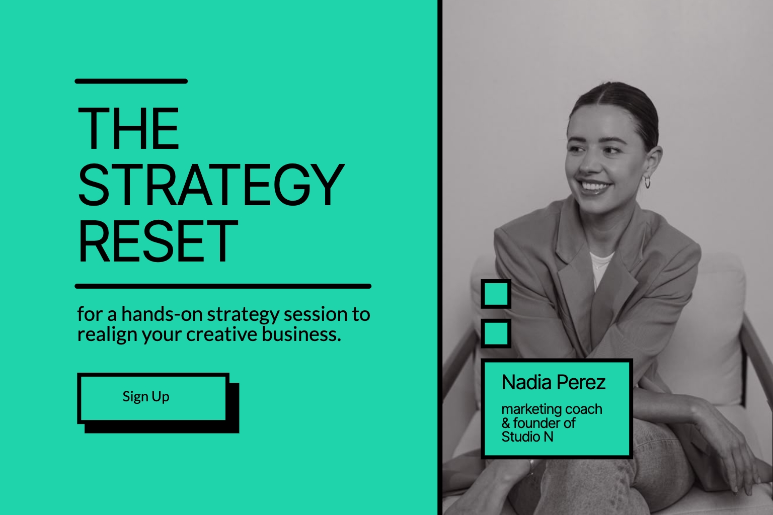 Modern Split Design Advertisement for Strategy Session Banner
