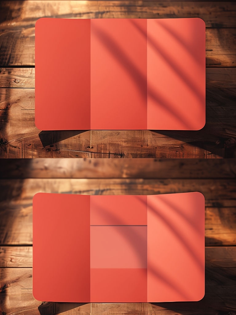 Vibrant Coral Tri-Fold Brochure Mockup Design