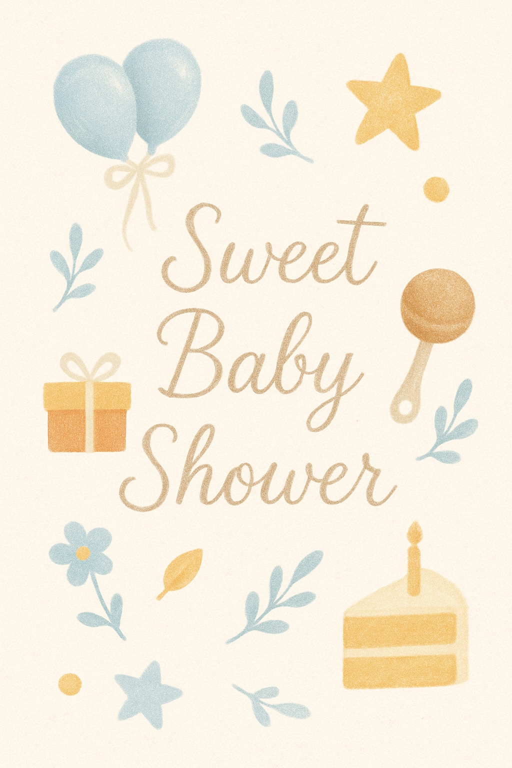 Pastel Sweet Baby Shower Invitation Card with Whimsical Designs Cards & Invites