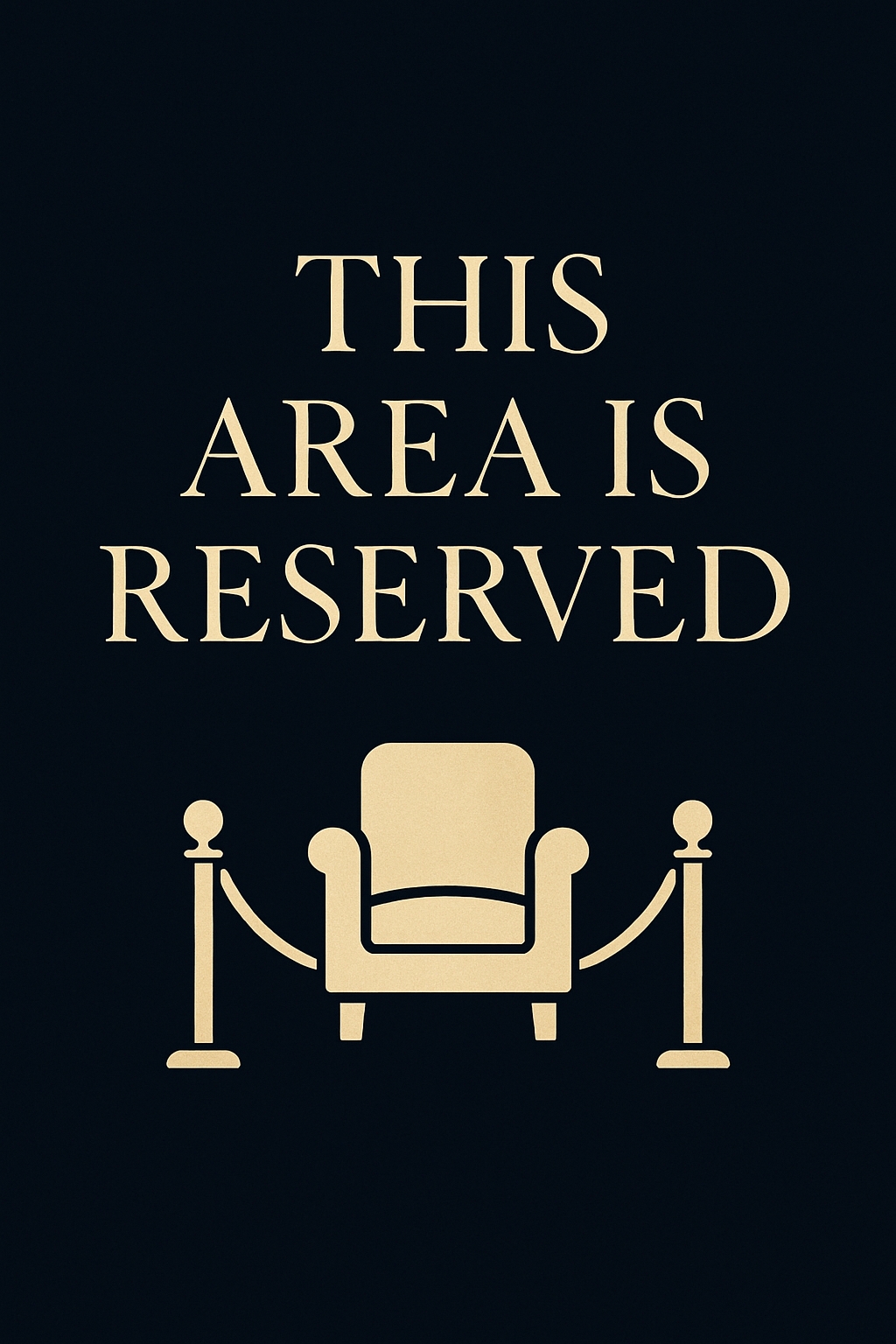 Minimalist 'This Area Is Reserved' Sign Design for Events
