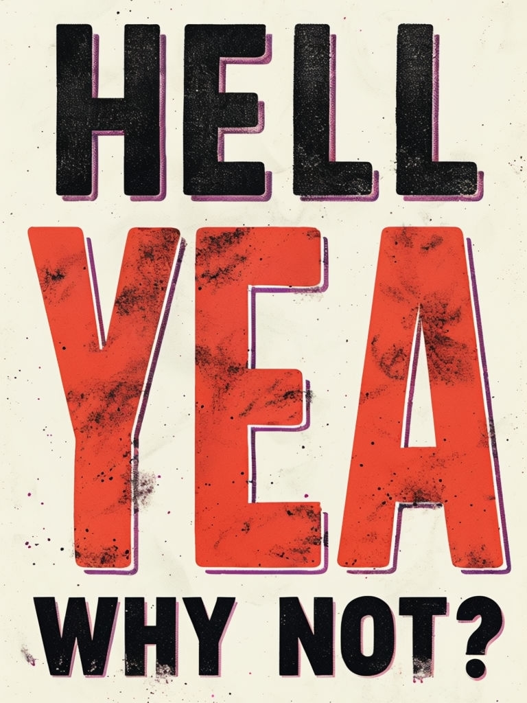 Motivational Bold Typography HELL YEA WHY NOT? Poster