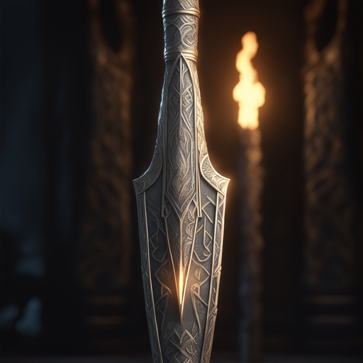 An ornate spear engraved with glowing Viking runes. by Casey Sherman ...