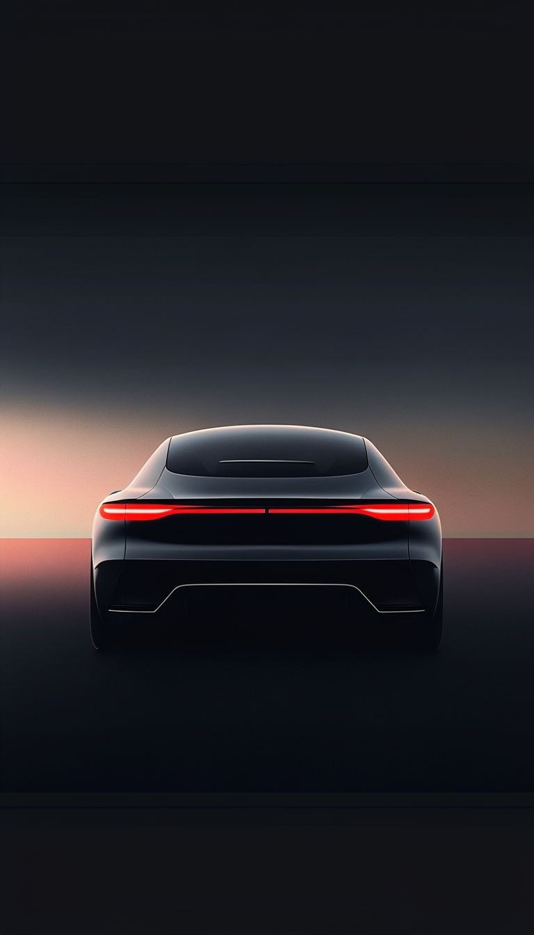 Sleek Modern Car Design with LED Taillights Mobile Wallpaper