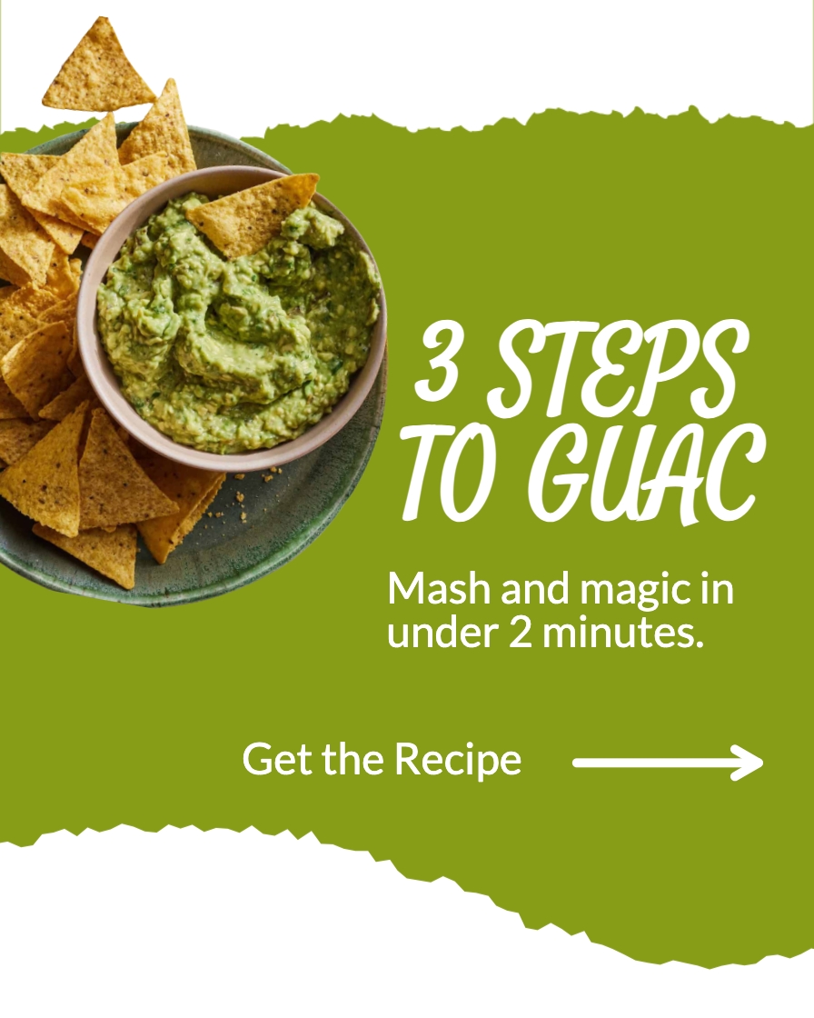 Delicious Guacamole Bowl with Tortilla Chips Instagram Post