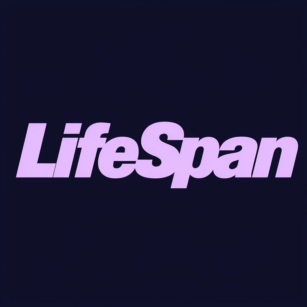 Bold Minimalist LifeSpan Logo on Dark Blue Background