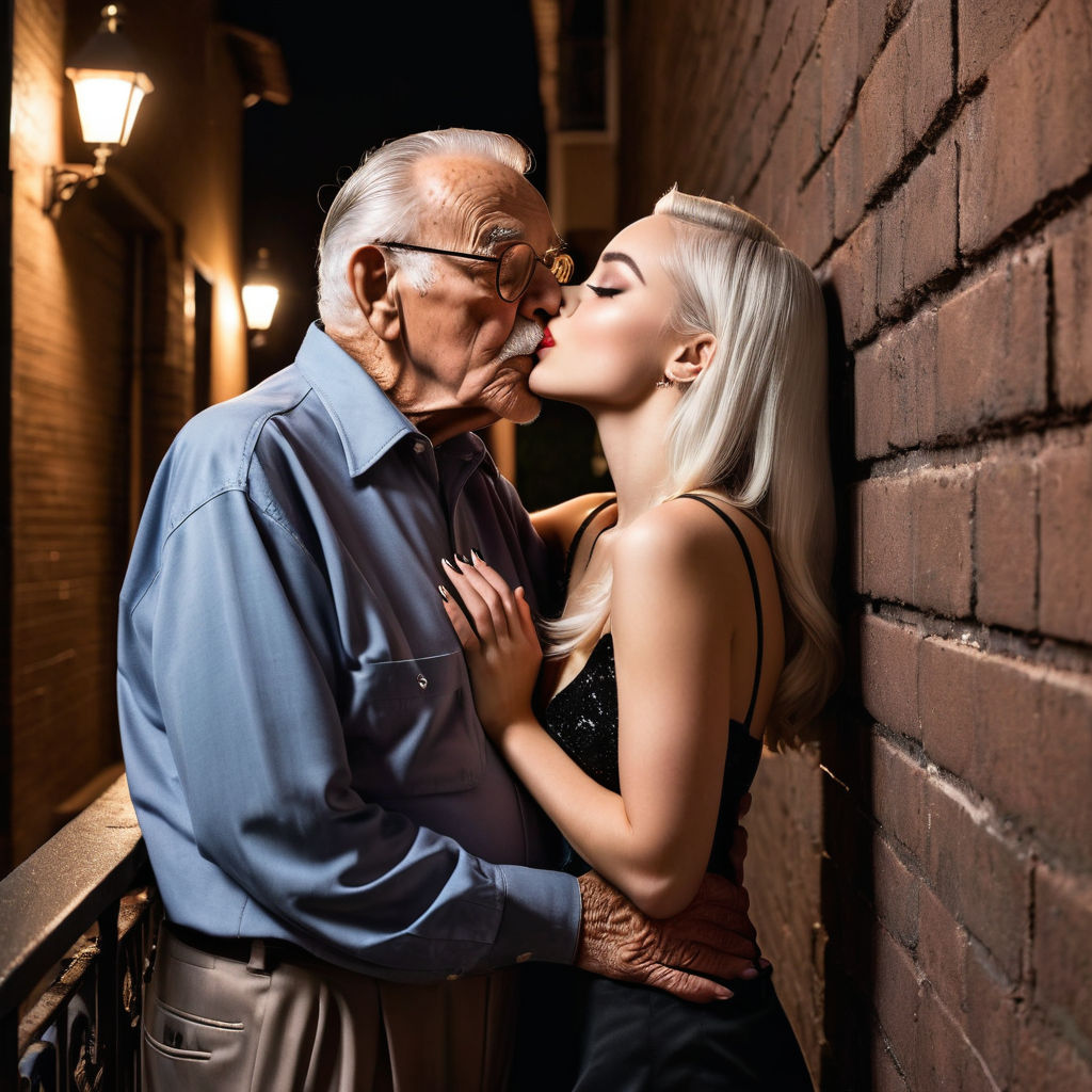 a 20-year-old man and a 20-year-old girl kissing