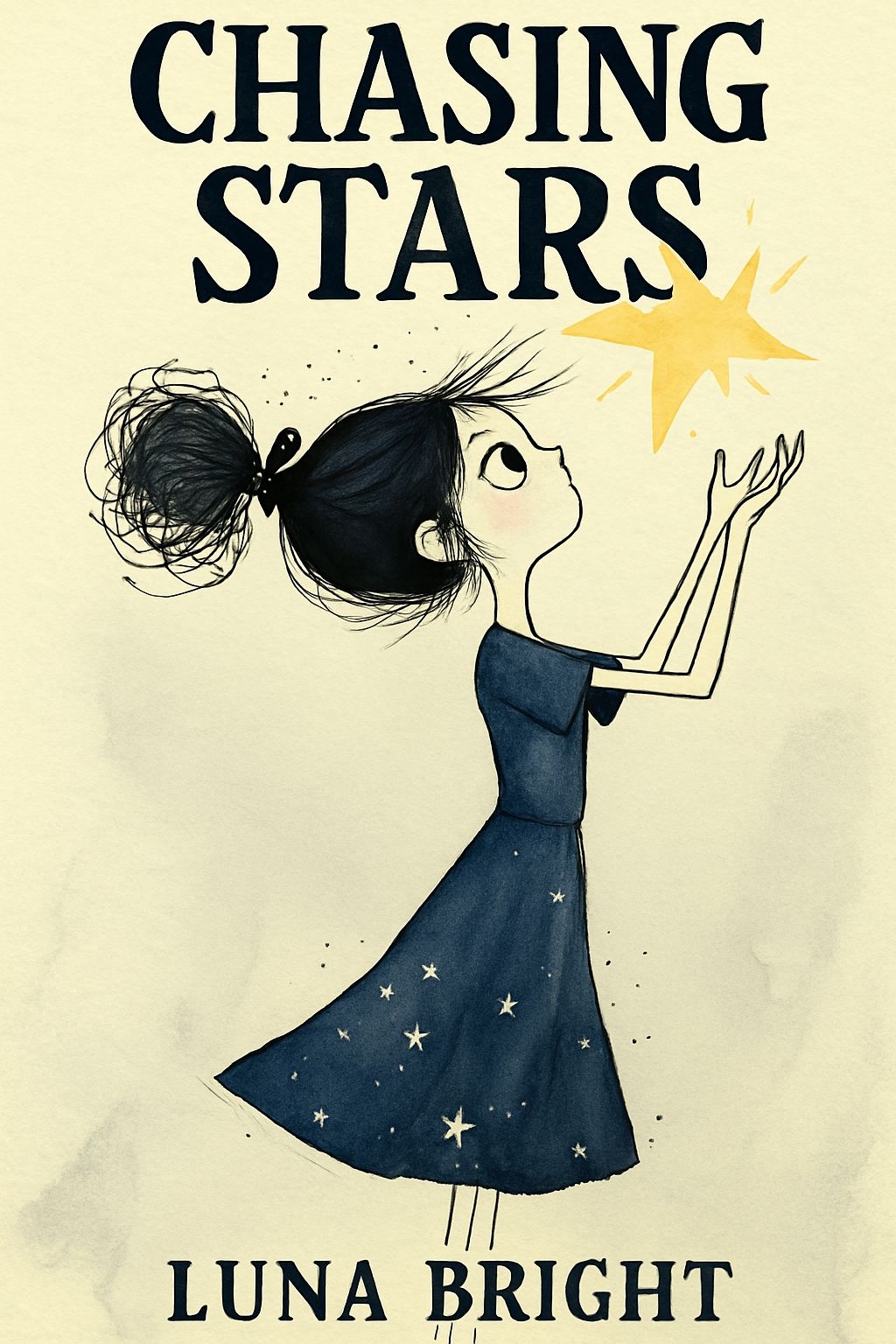 Whimsical Chasing Stars EBook Cover with Enchanting Illustration
