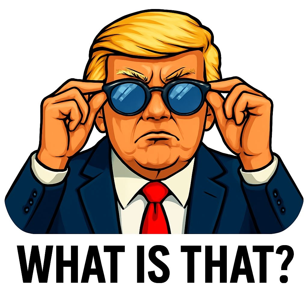 Cartoon Male Figure with Sunglasses and Text Sticker