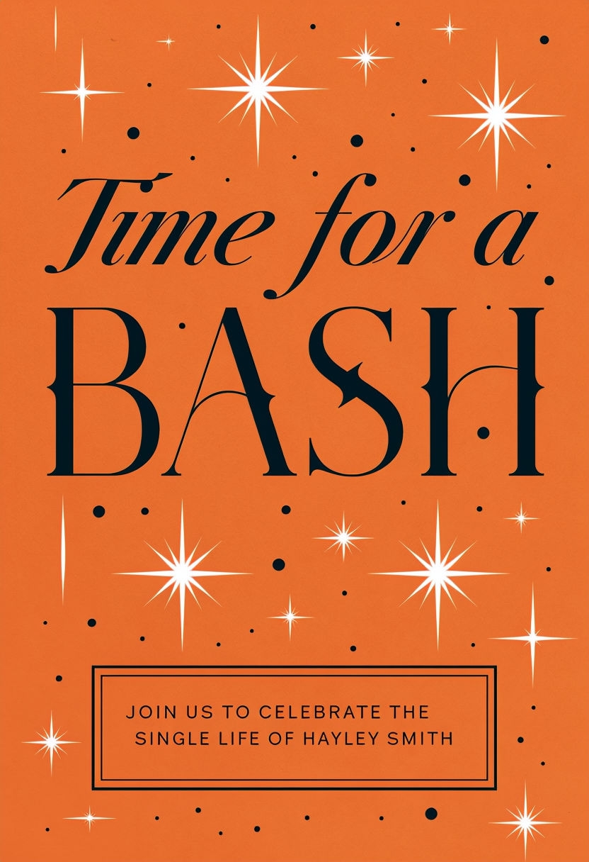 Vibrant Festive Invitation for Hayley Smith's Single Life Bash Cards & Invites