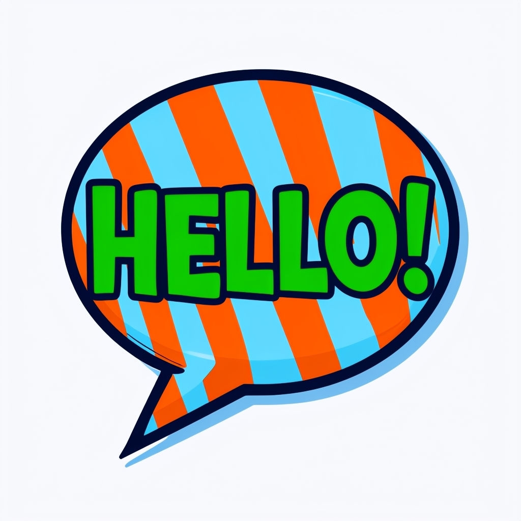 Vibrant Cartoon Speech Bubble Saying Hello! Sticker