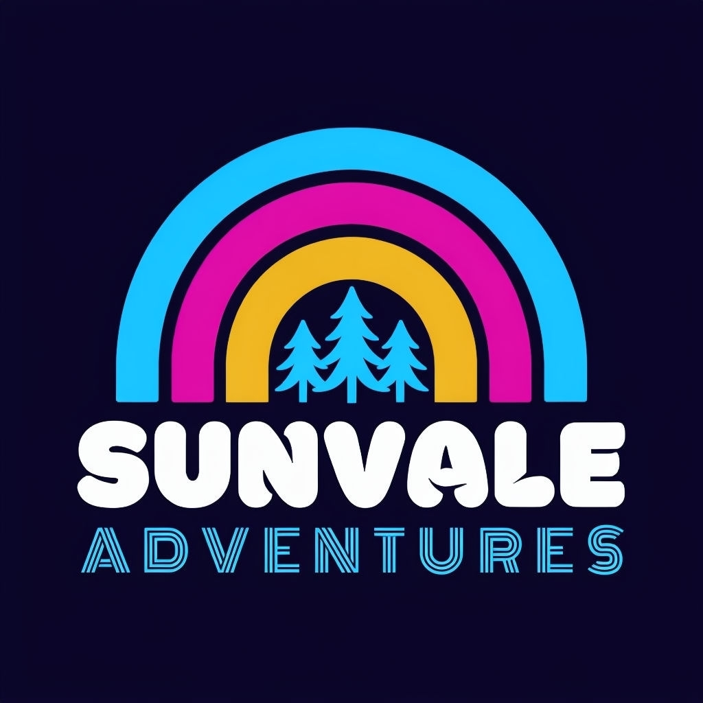 Modern Minimalist Rainbow SUNVALE Adventures Logo