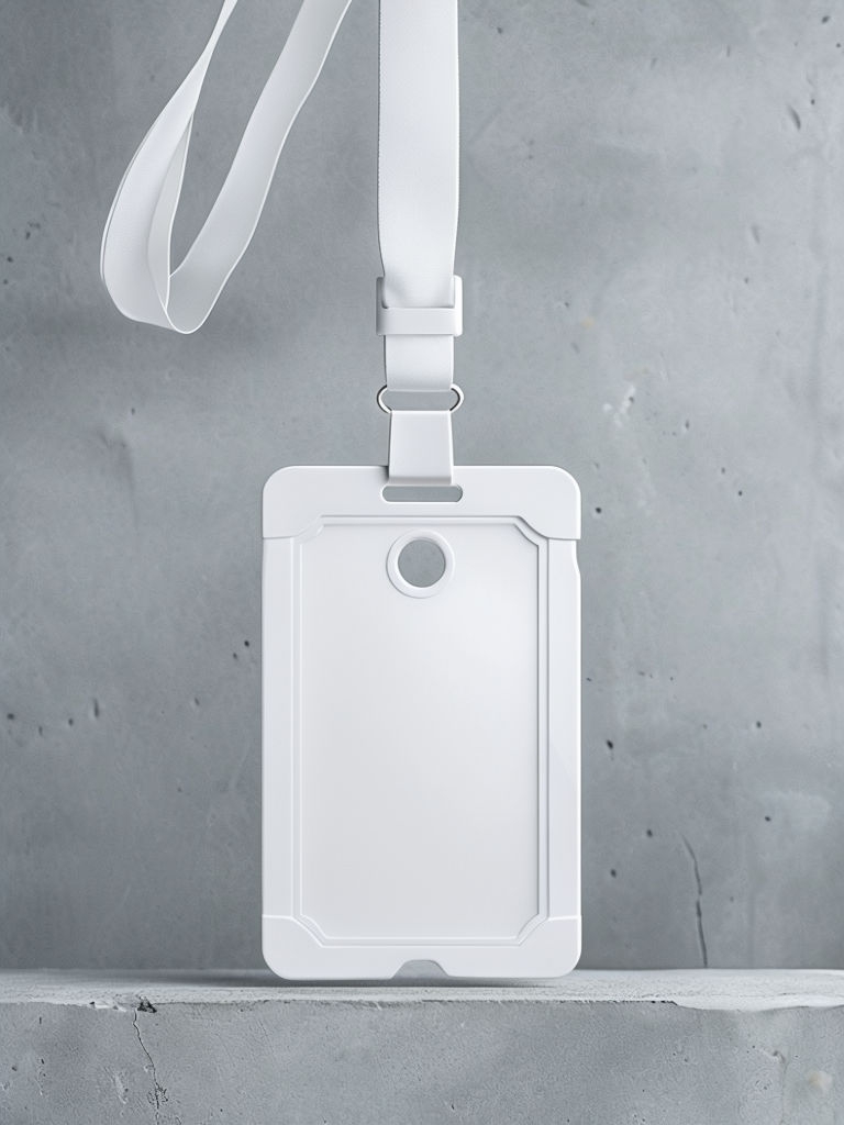 Elegant White Identification Card Holder Mockup