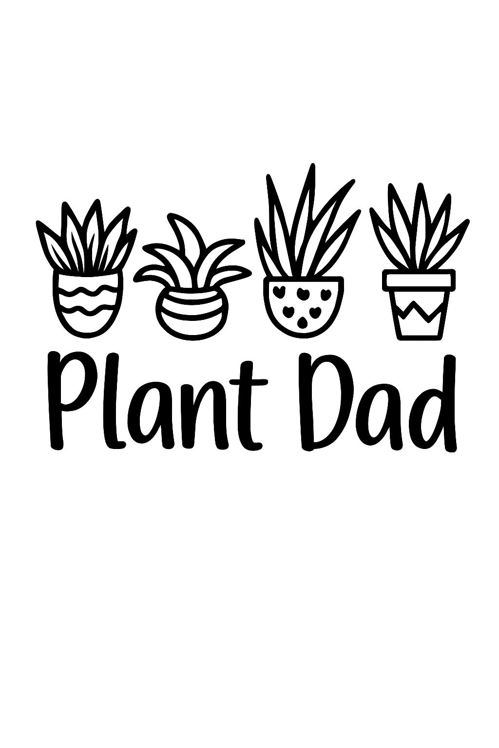 Minimalist Plant Dad Illustration Design T-Shirt