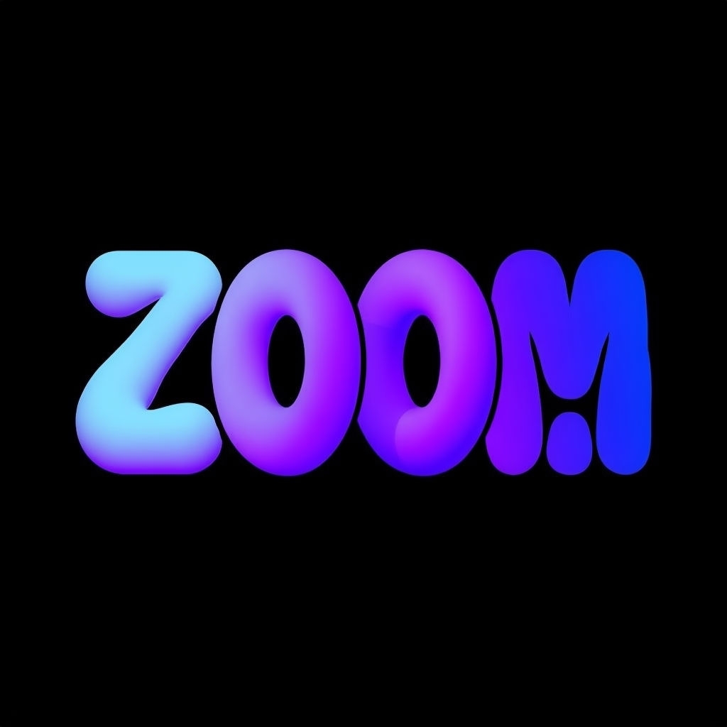 Modern Retro-Futuristic ZOOM Logo with Vibrant Gradient Colors Logo