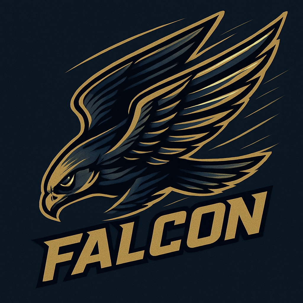Dynamic Falcon Illustration for Bold Hat Design