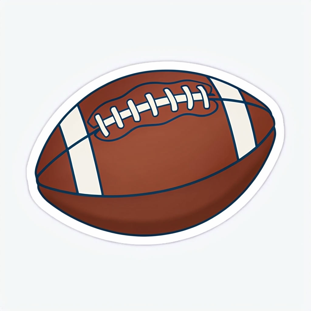 Stylized American Football Illustration Sticker