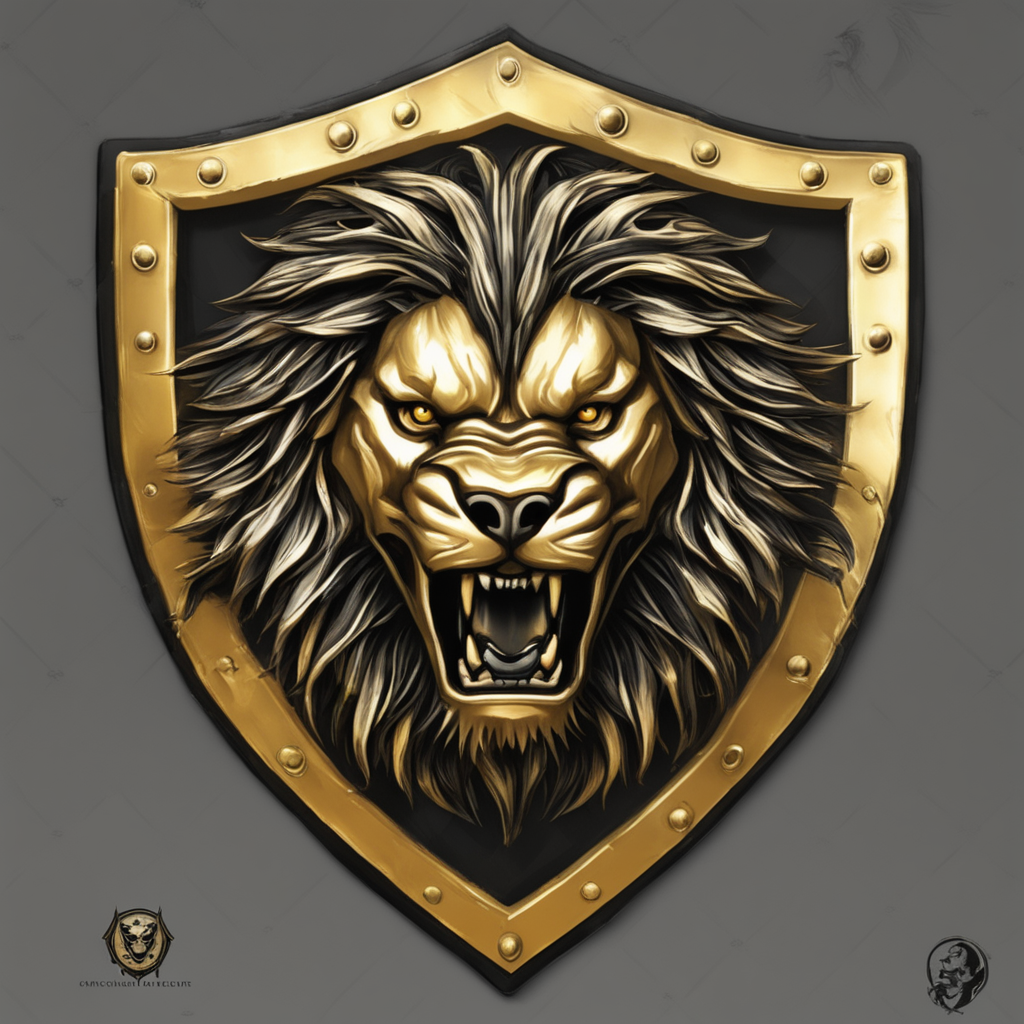 Create a sigil 3 x 3 of a detailed angry lion face that’s ... by ahmed ...