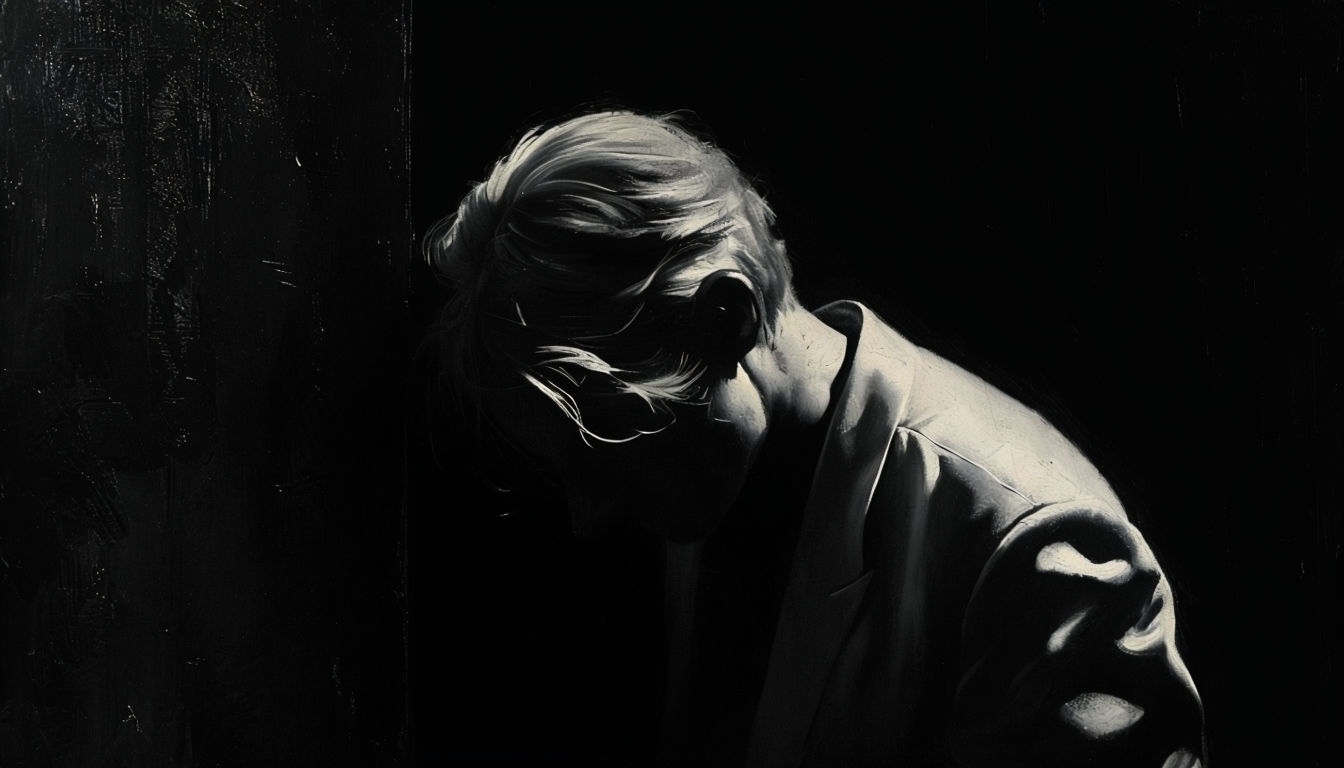 Dramatic Baroque Style Painting with Somber Lighting Art