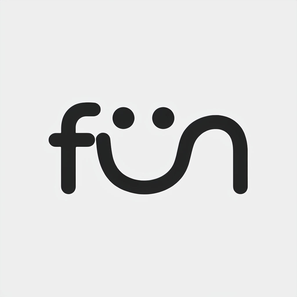 Playful Minimalist Fun Typography Logo Design for Cheerful Aesthetic Logo