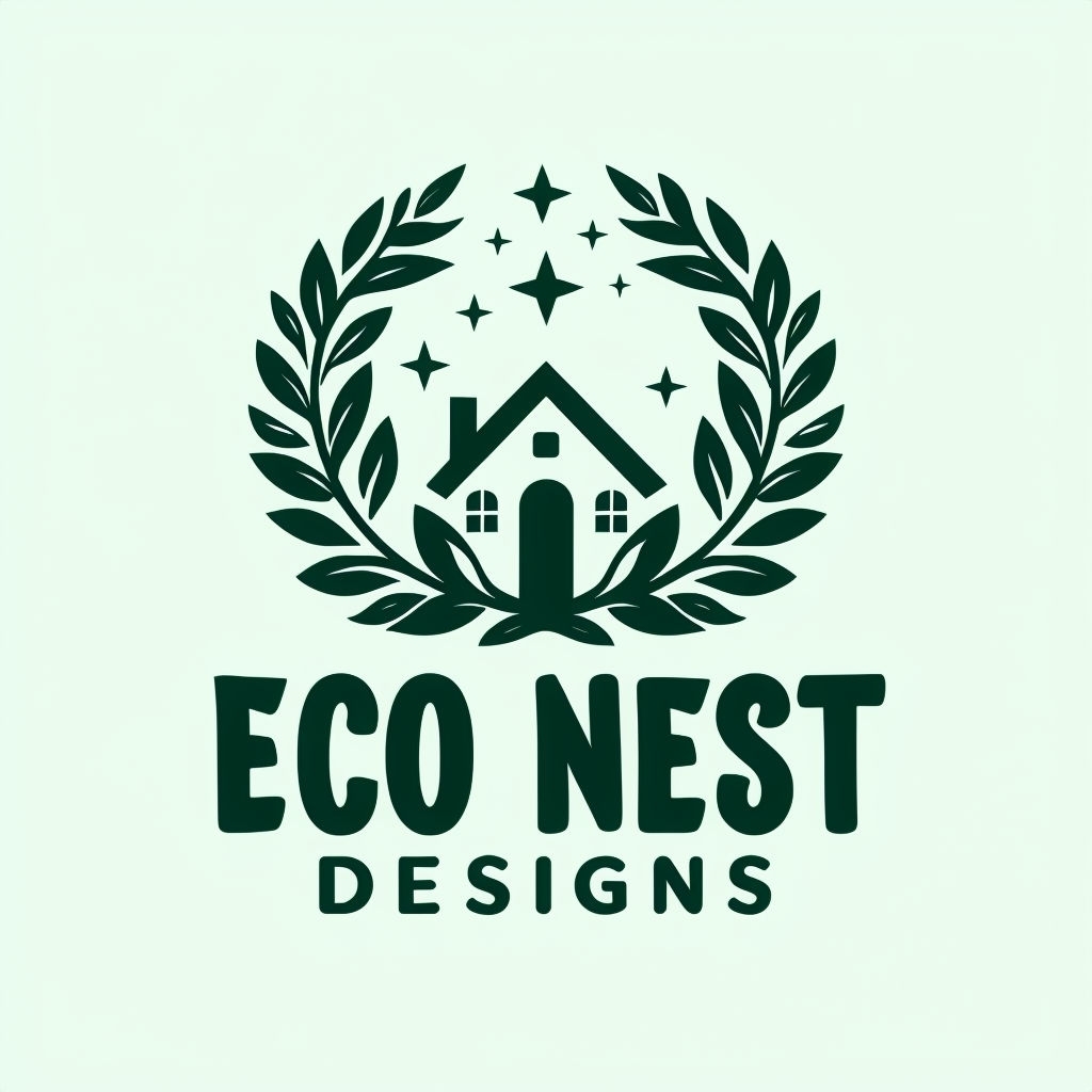 Modern Minimalist Eco Nest Logo Design with Whimsical Stars