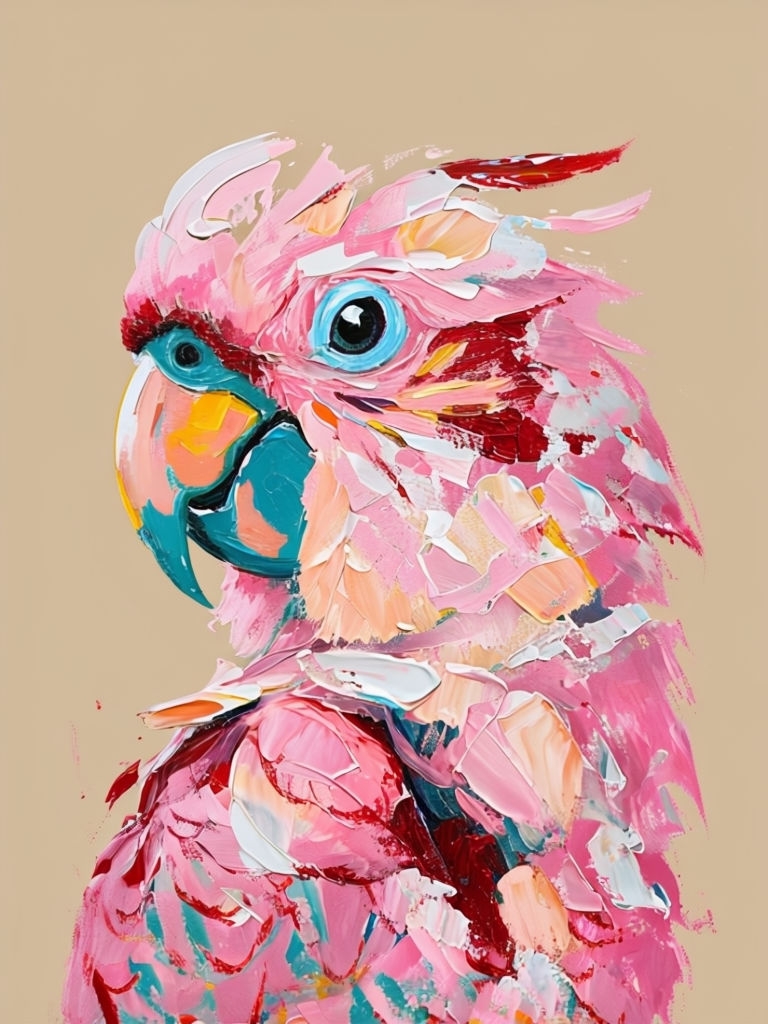 Colorful Modern Impressionist Cockatoo Painting by Anya Art