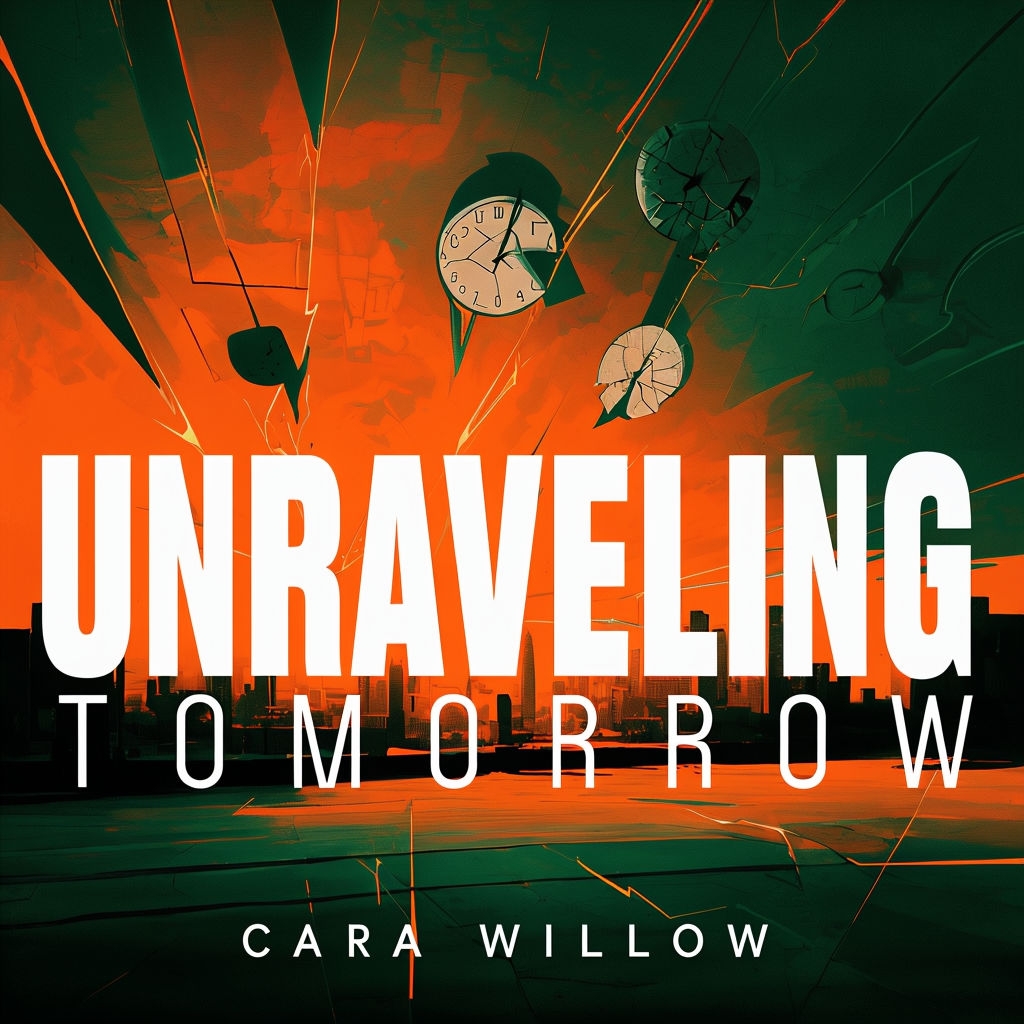 Unraveling Tomorrow Bold Typography Experimental Pop Album Cover