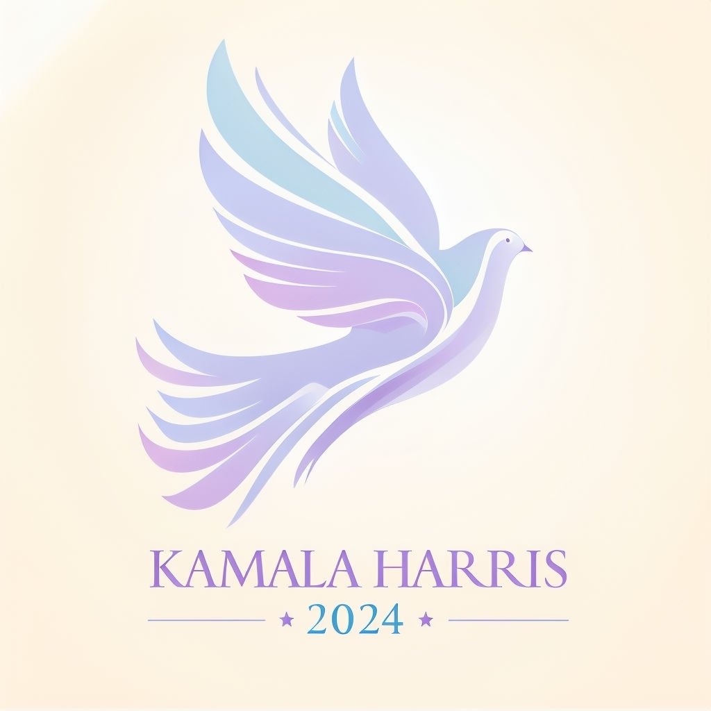 Elegant Dove in Flight Logo for Kamala Harris 2024 Campaign