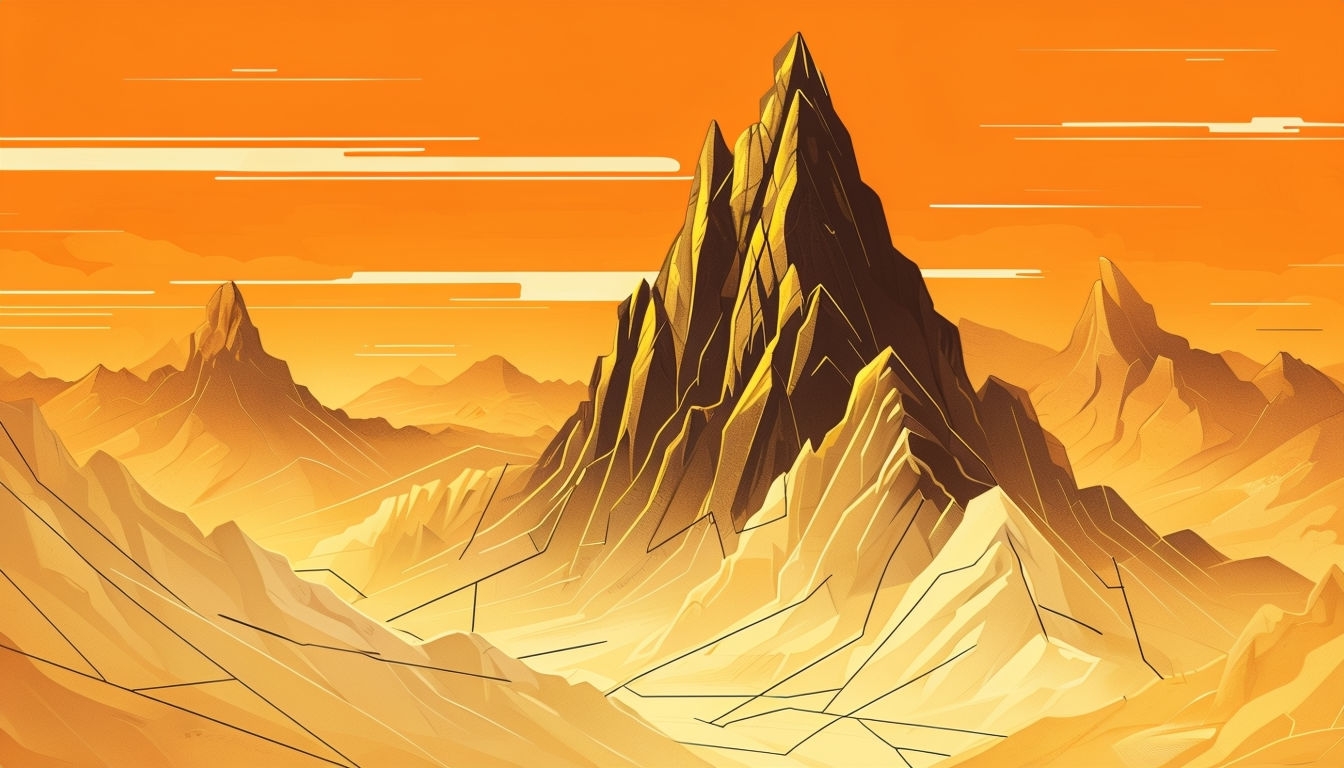 Dramatic Desert Mountain Landscape Digital Art Virtual Background