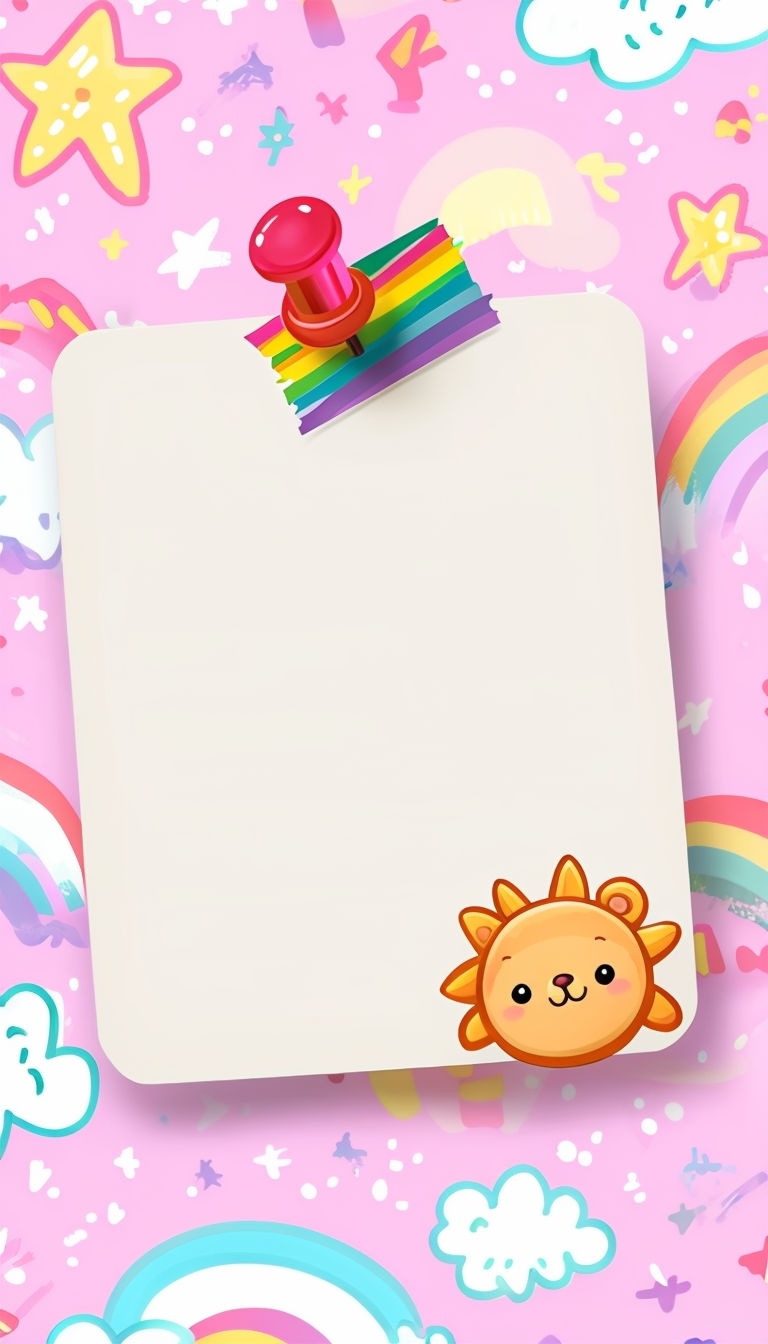 Playful Doodle Design with Cute Character Note Card Social Media Post