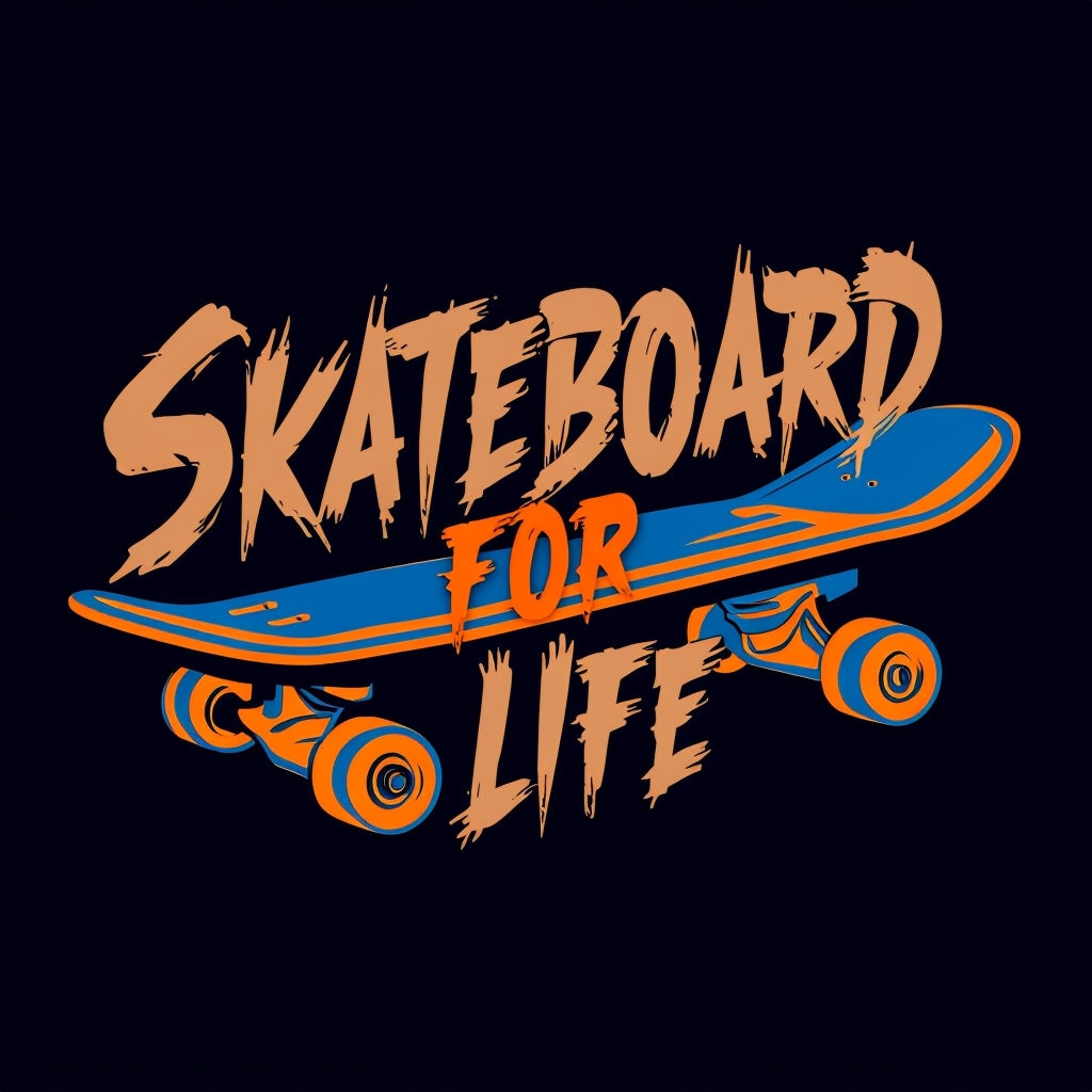 Vibrant Skateboard Life Graphic Design T-Shirt