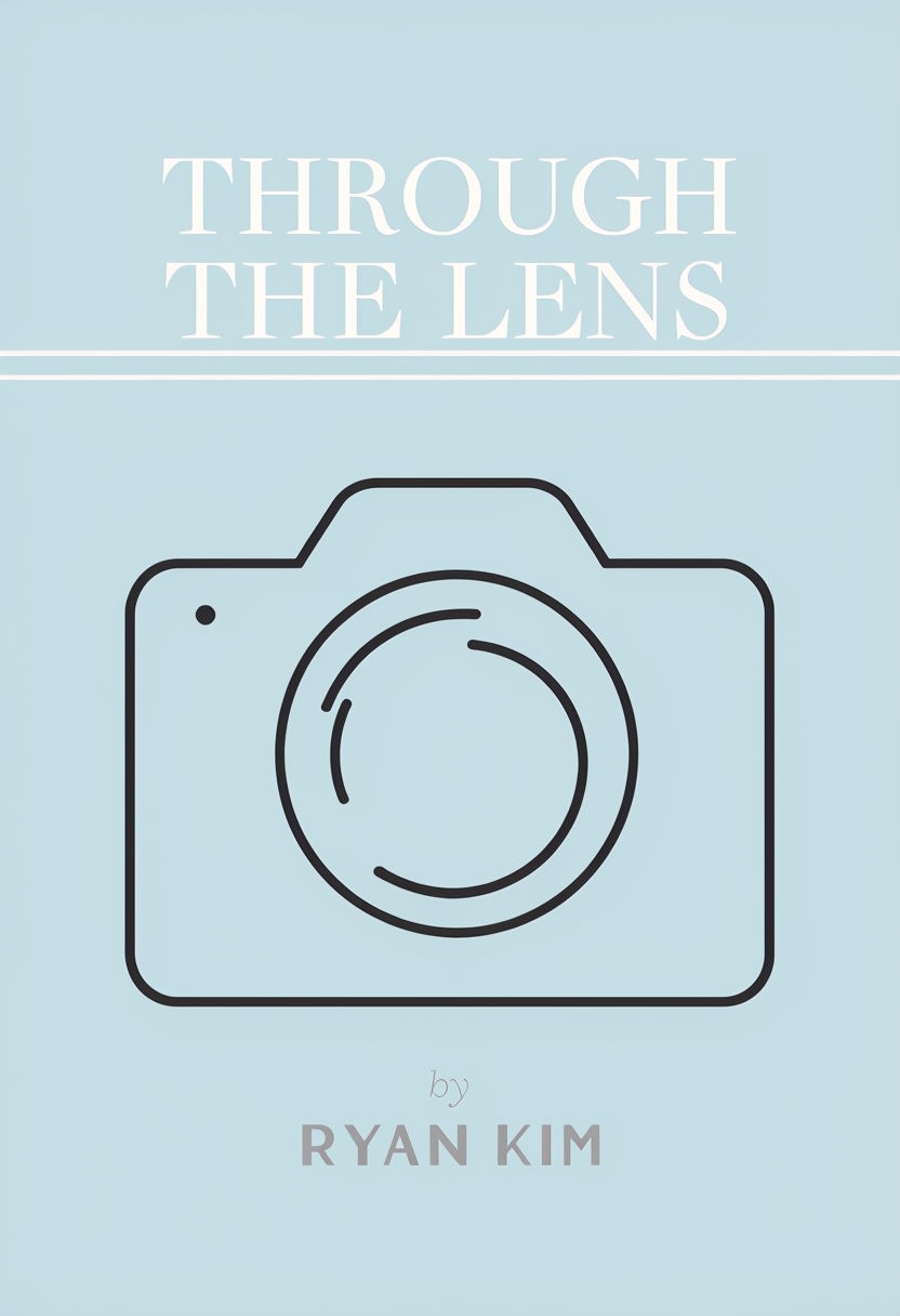 Pastel Blue Minimalist eBook Cover for "Through The Lens" by Ryan Kim