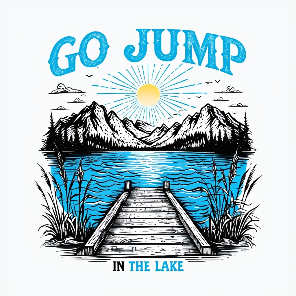 Go Jump In The Lake Rustic Dock Adventure T-Shirt