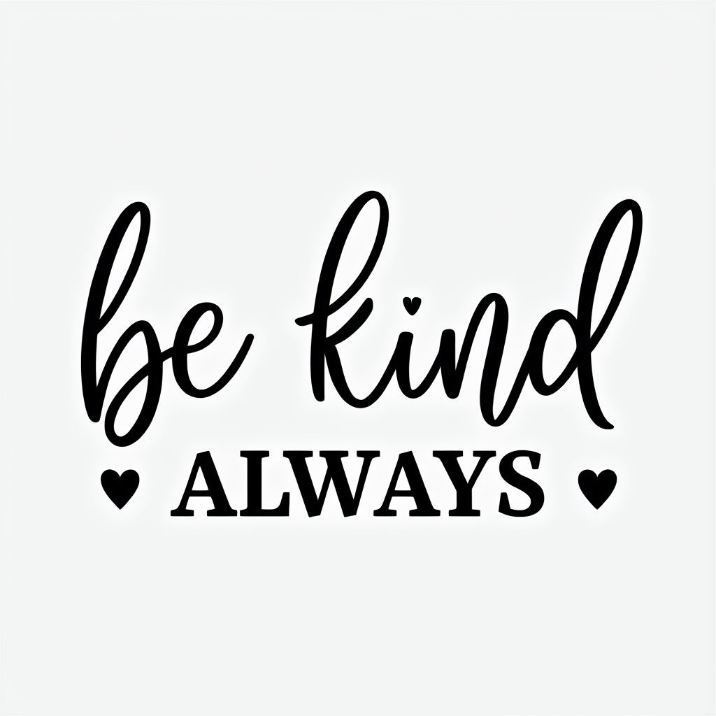 Be Kind Always Motivational Text Art Poster