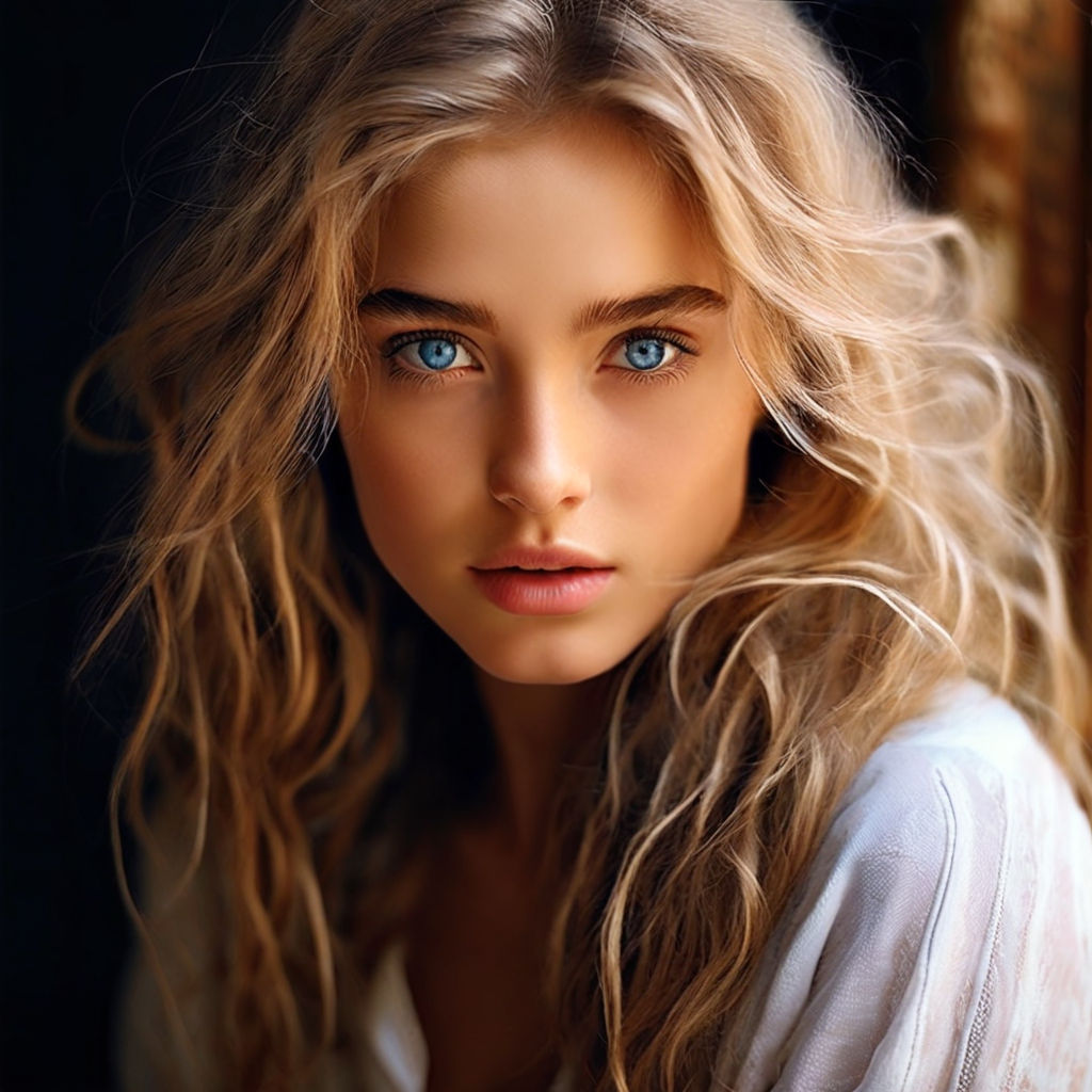 beautiful hair blond blue eyes woman