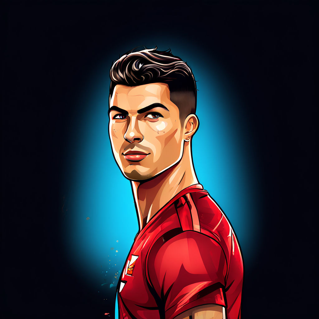 Height cristiano ronaldo 2d cartoon front back right left by Mustafa ...