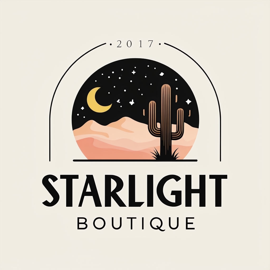 Elegant Minimalist Starlight Boutique Logo Design