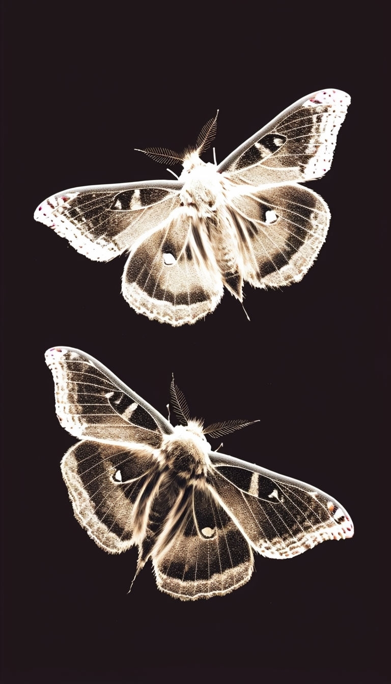 Ethereal Sepia Tone Moths Illustration Phone Case Cover