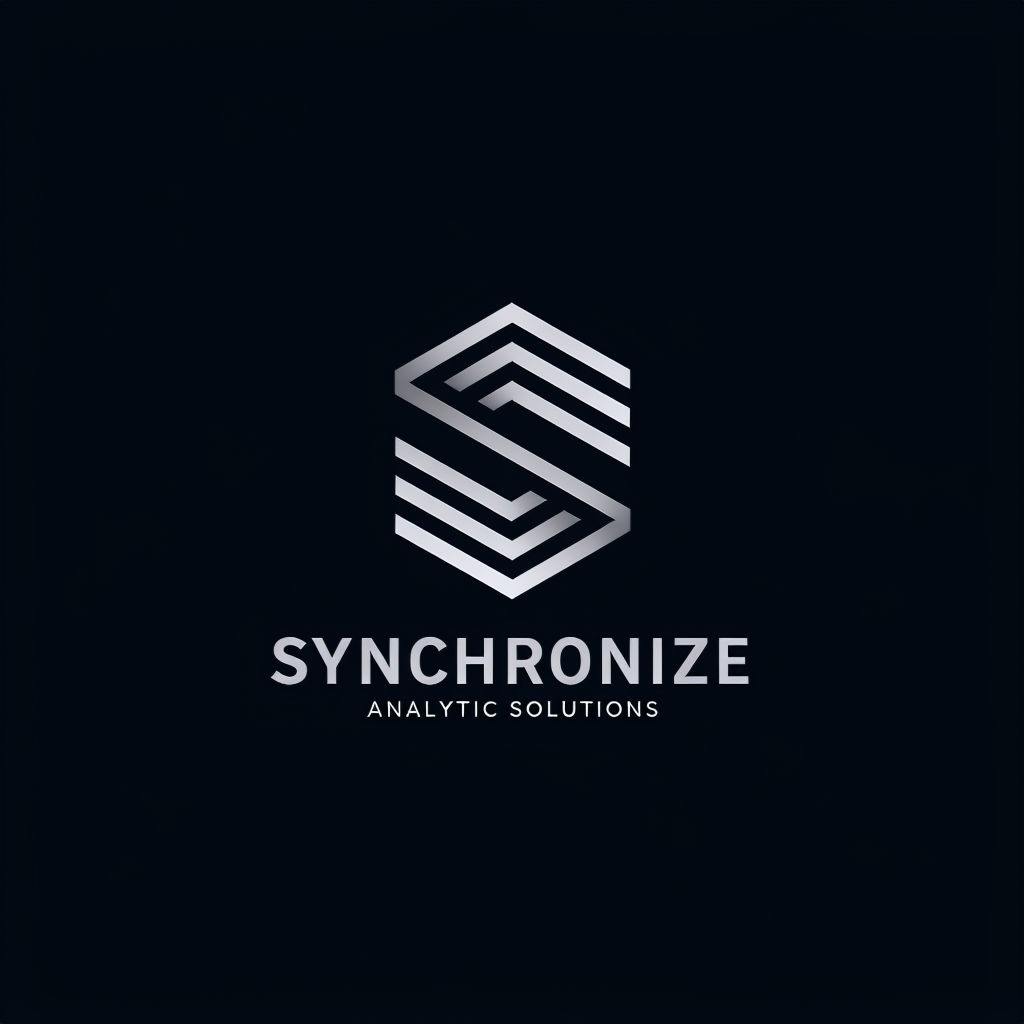 Minimalist Geometric SYNCHRONIZE Logo for Analytic Solutions