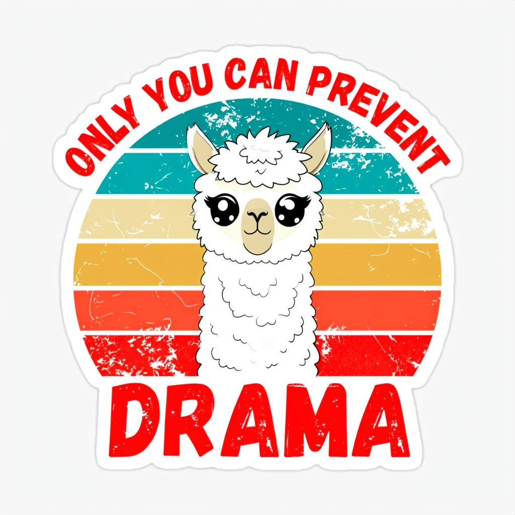  Llama Drama Sticker 