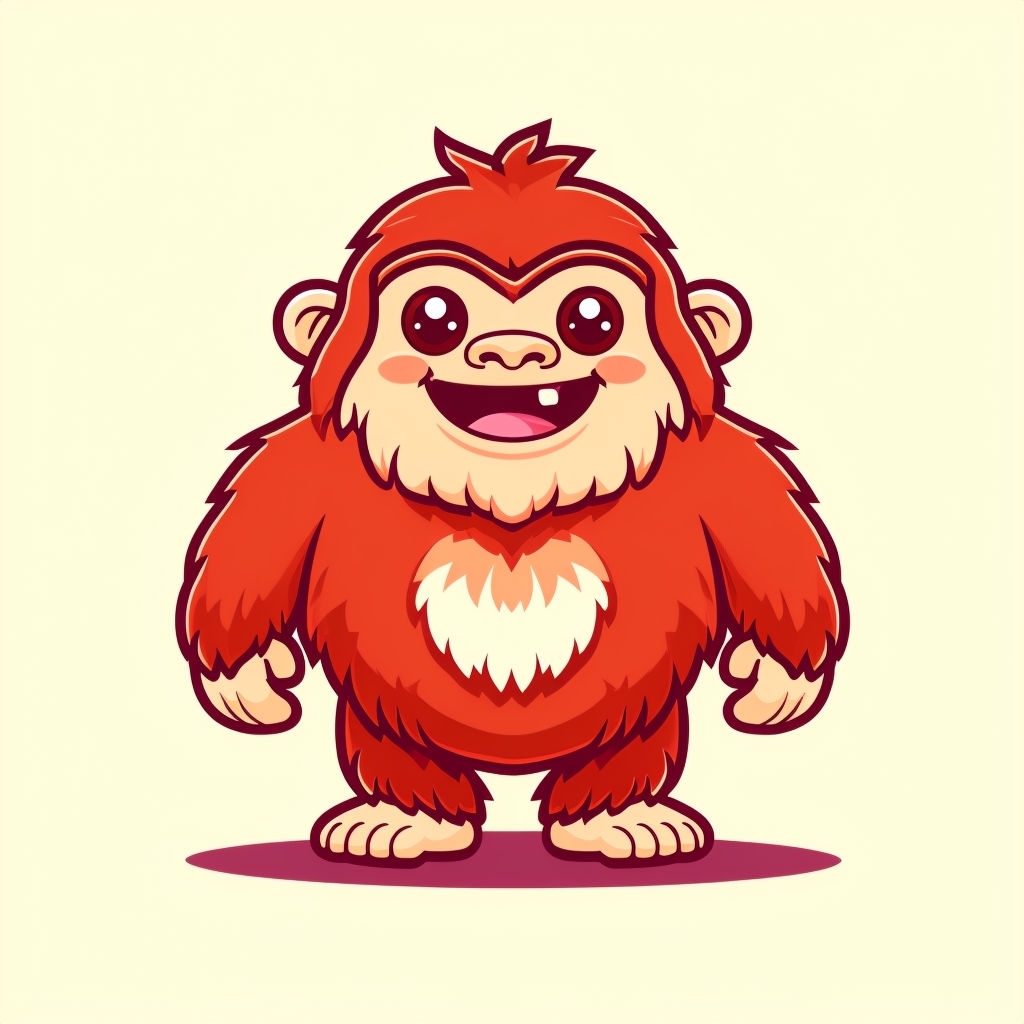 Friendly Cartoon Yeti Character Illustration Sticker