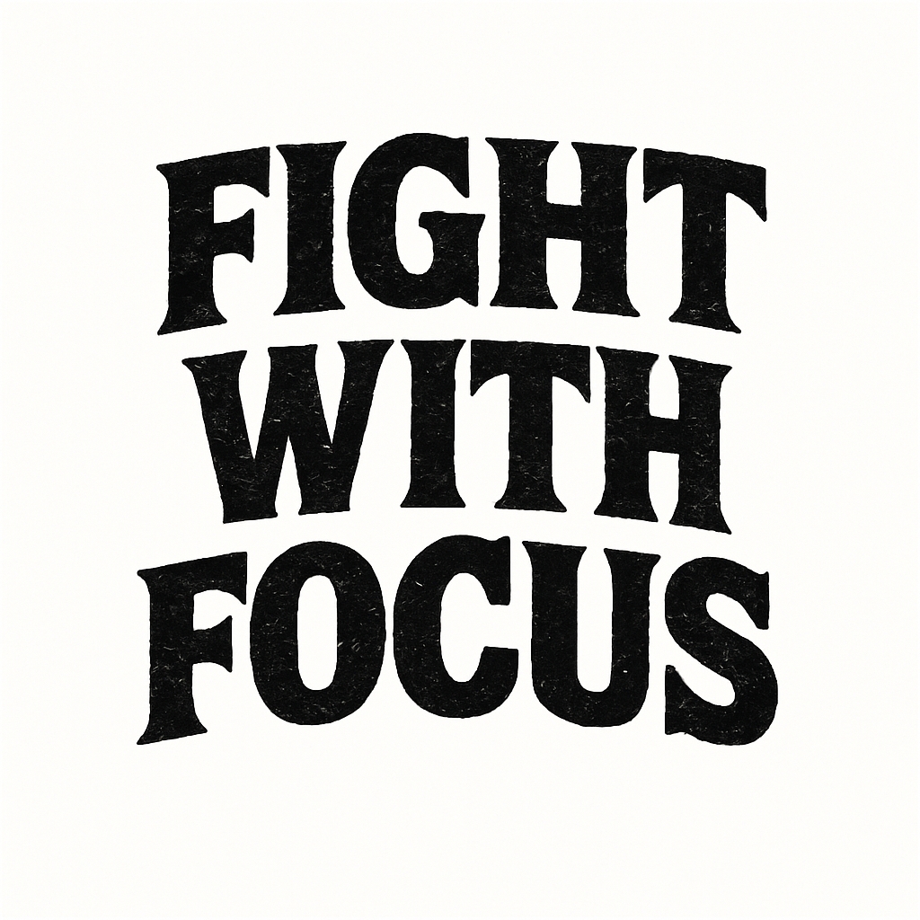 Bold Minimalist 'Fight With Focus' Motivational Mug