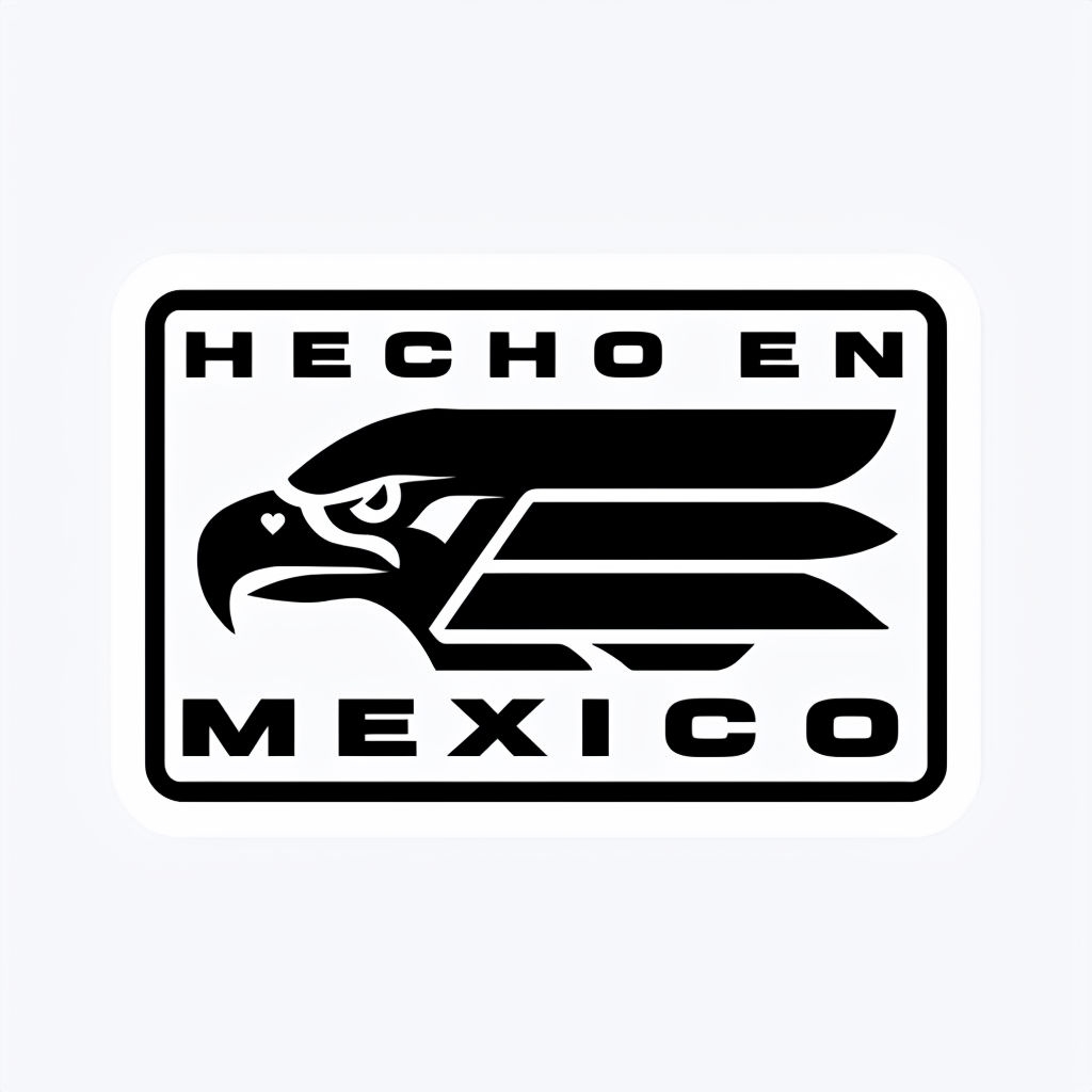 Stylized Eagle Head Emblem with Hecho en Mexico Design Hat