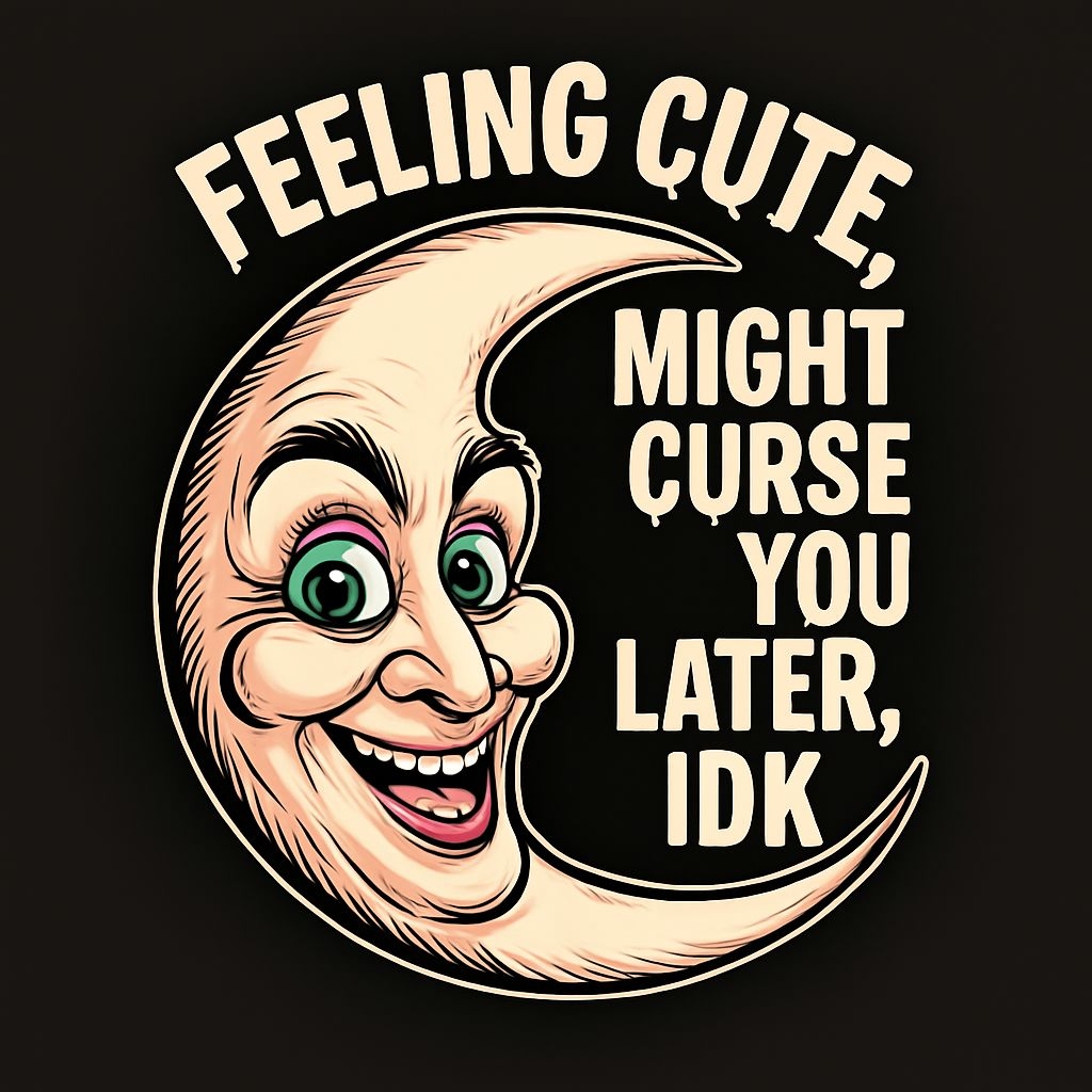 Whimsical Vintage Moon Face with Playful Expressions T-shirt