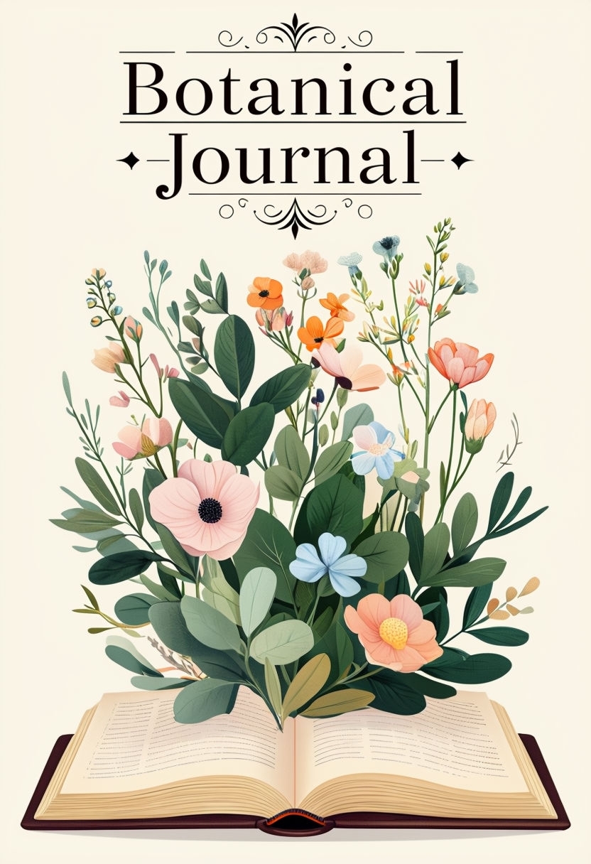 Botanical Journal with Vibrant Floral Elements EBook Cover