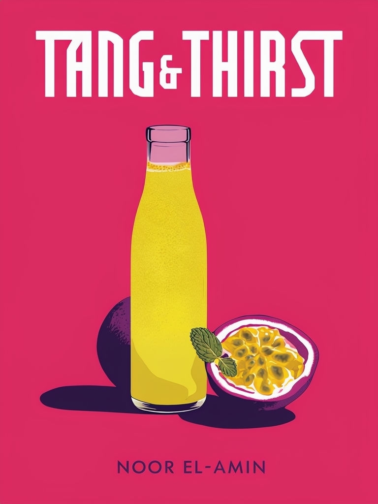 Vibrant Tang & Thirst Cookbook Cover Design Featuring Unique Beverages EBook Cover