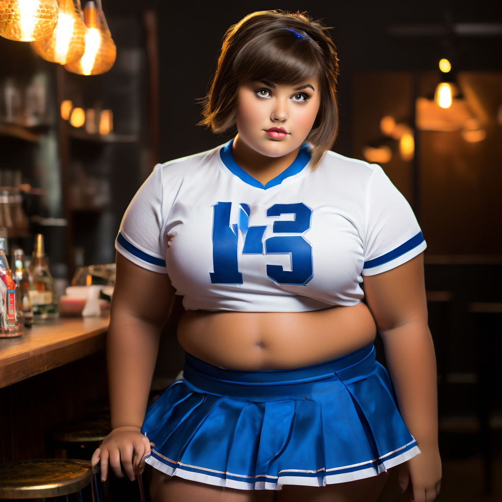 Beautiful plus size cheerleader