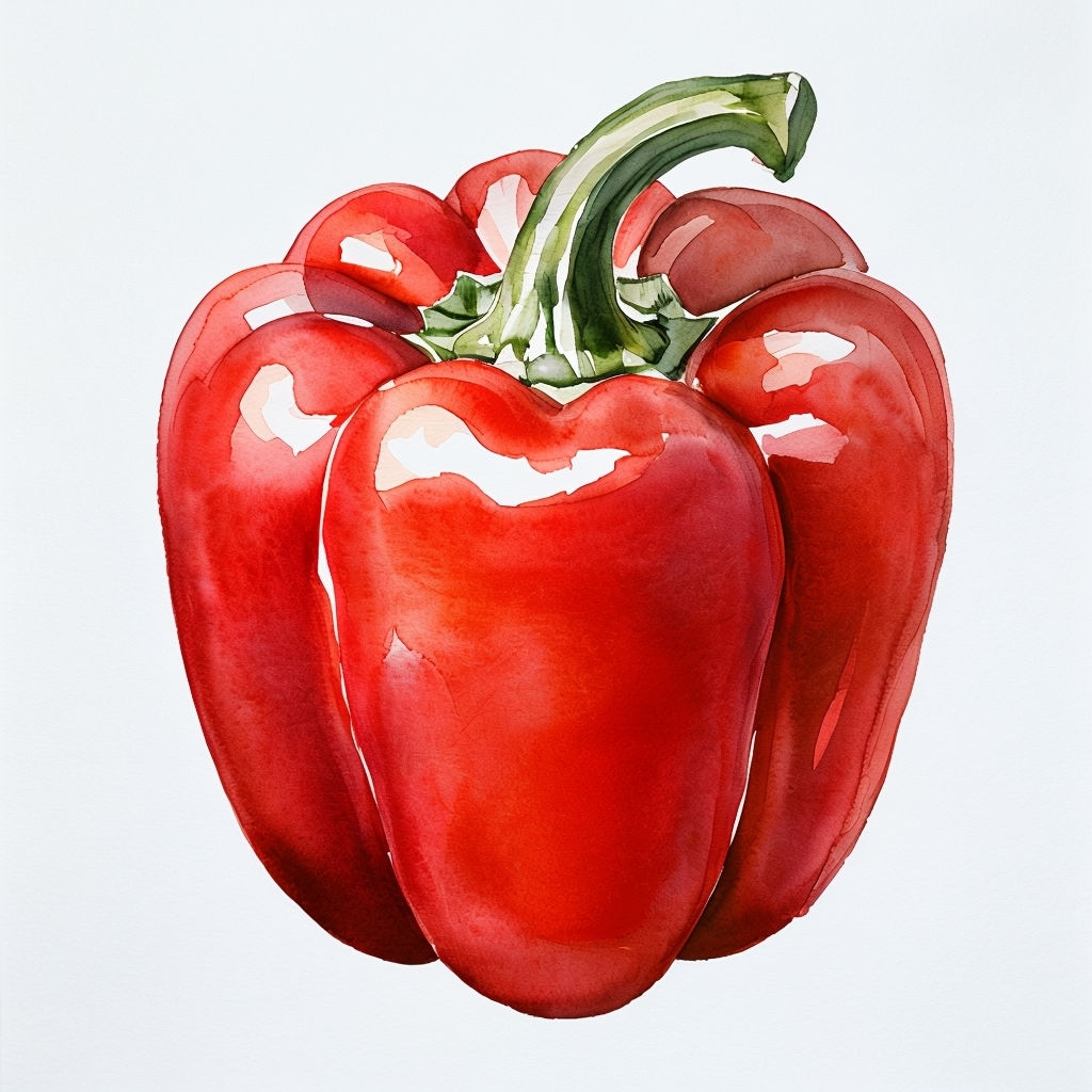 Vibrant Red Bell Pepper Watercolor Painting Mug
