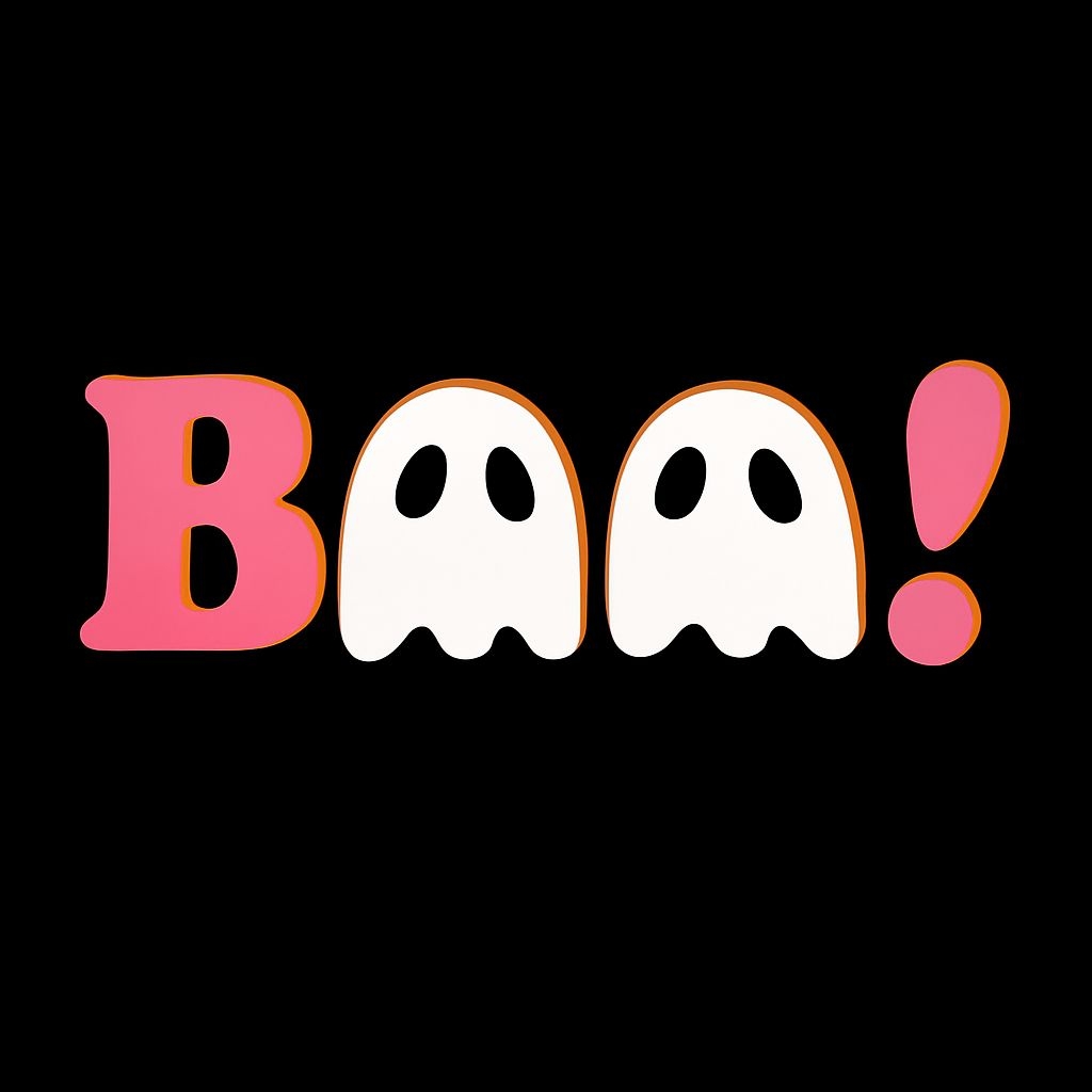 Playful Halloween BAA! Ghosts and Letter Design Sticker