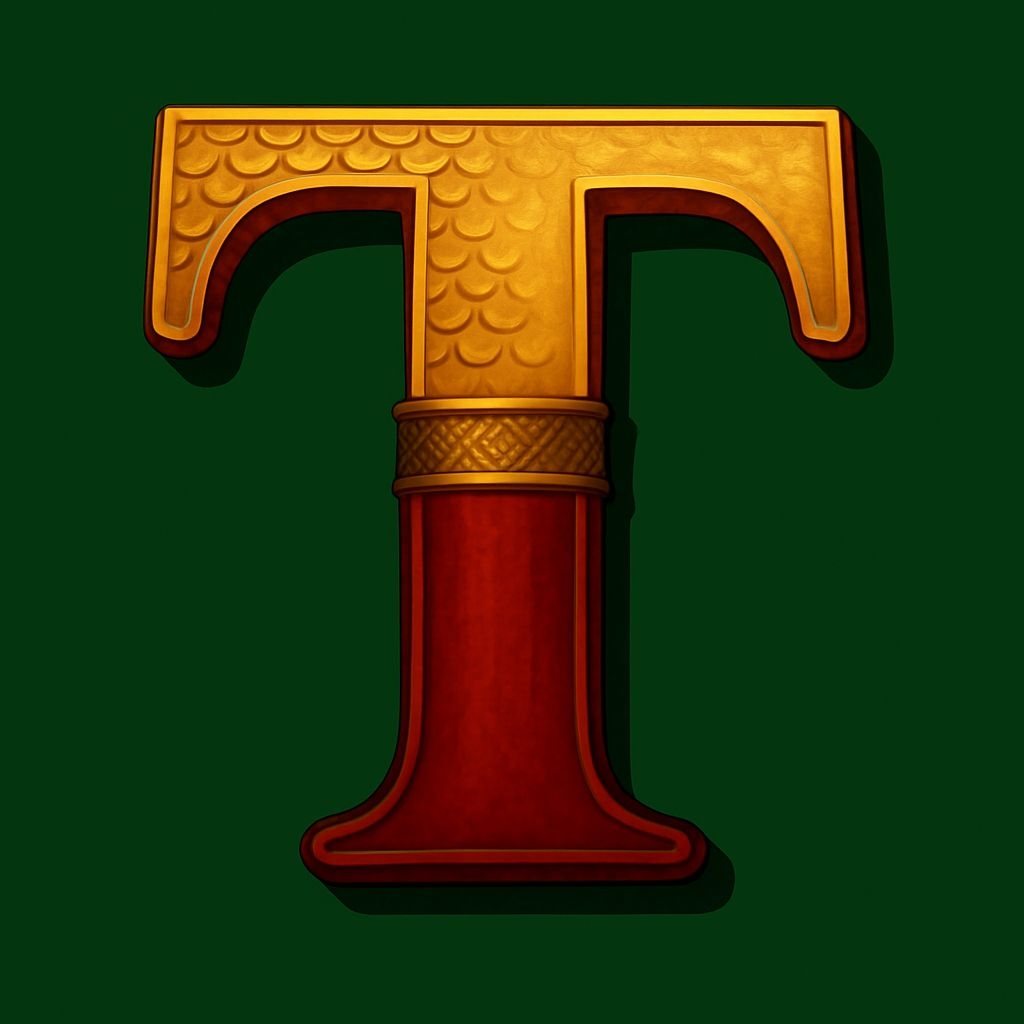 Elegant Stylized Letter T with Textured Details Monogram